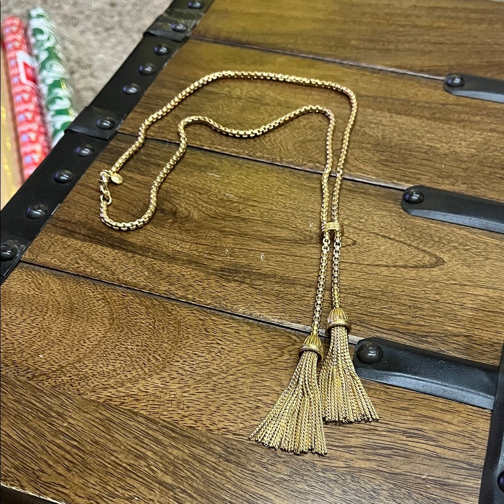 J. Crew Gold Tassel Necklace